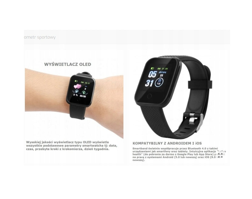 Smartwatch Y13 Black Android, iOS OLED 1,3" Model Smart Watch