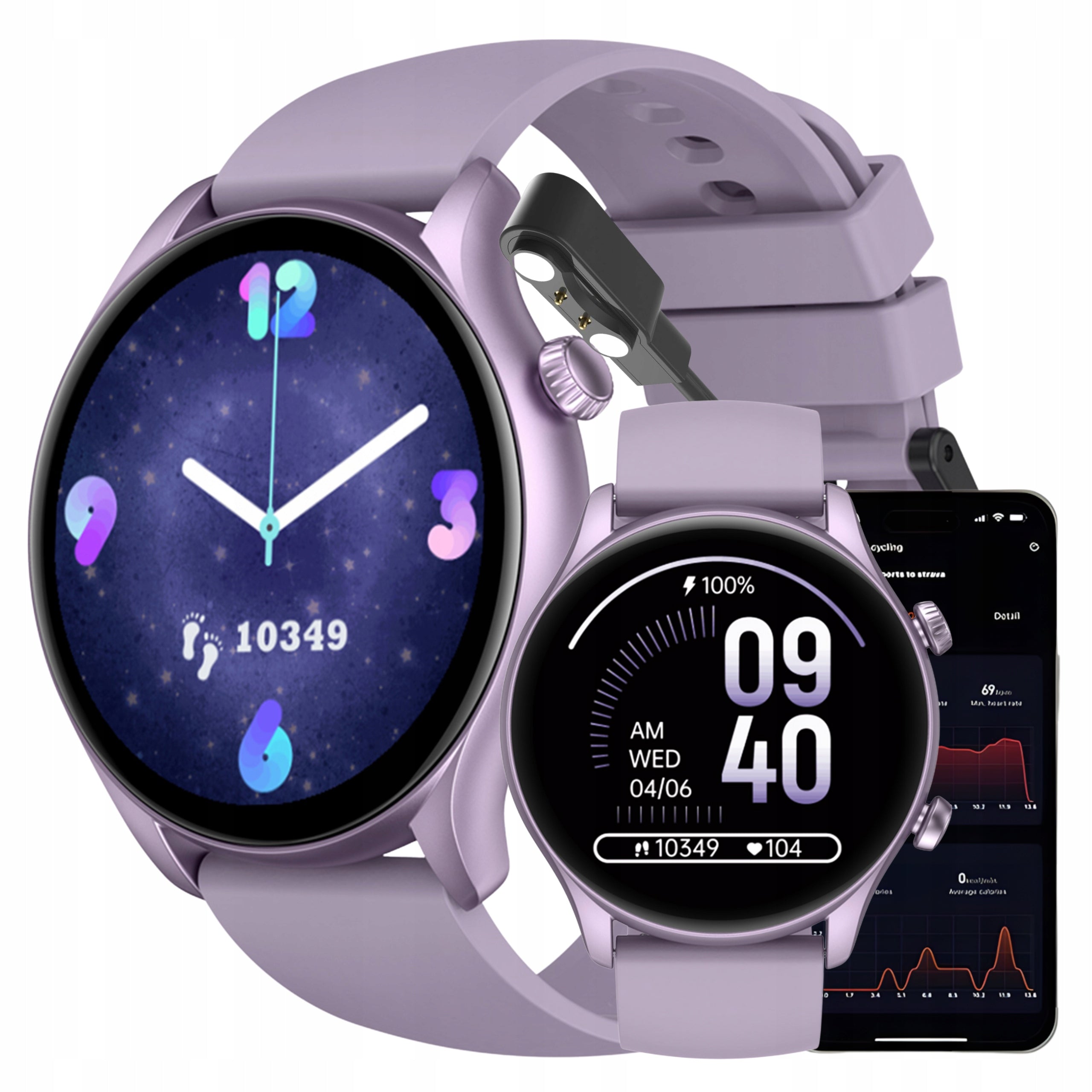 Smartwatch Zeblaze Btalk 3 Plus Purple 100 Sport Modes Watch