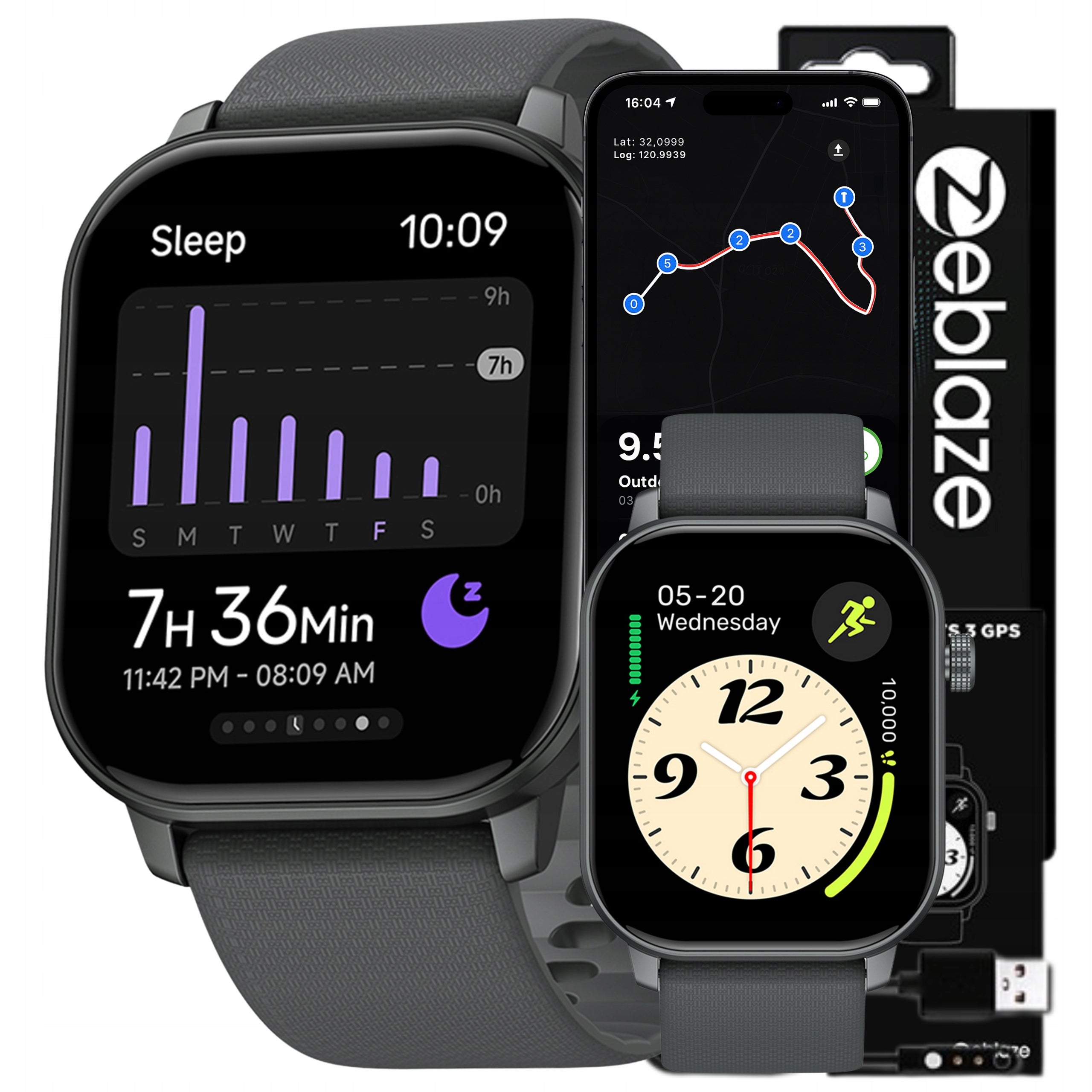 Smartwatch Zeblaze GTS 3 GPS Polish Menu Sports Modes Sleep Conversations PL