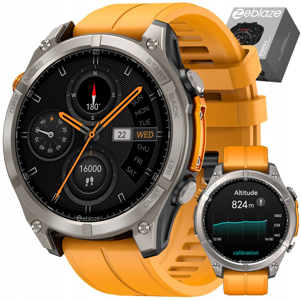 Smartwatch Zeblaze Stratos 4 orange GPS AMOLED Sport Waterproof 5ATM