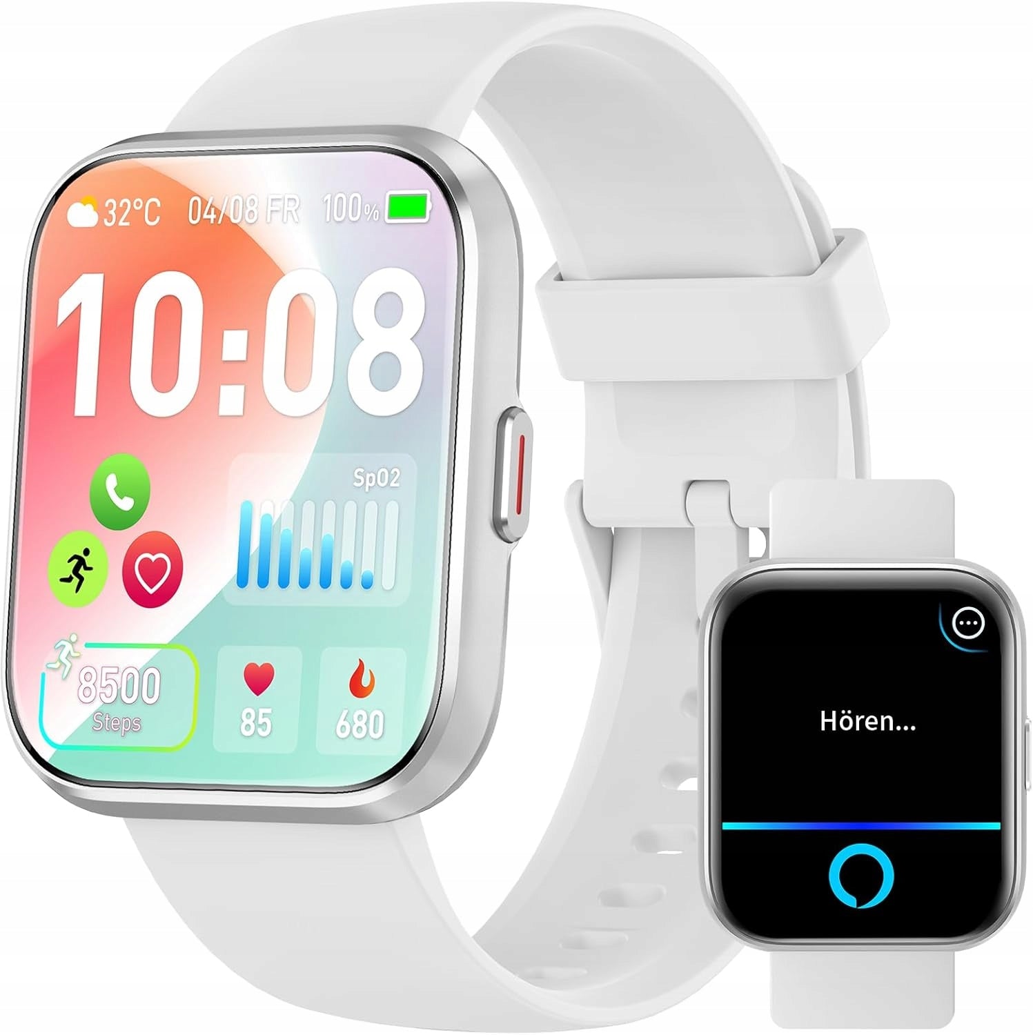 Smartwatch aeac ID208Plus silver heart rate monitoring women's fitness band Brand no brand