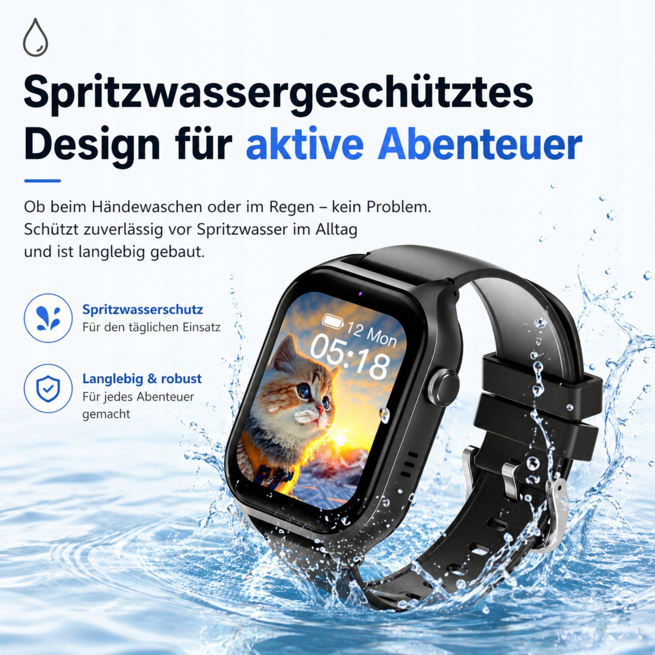 Smartwatch dziecięcy 4G GPS, 1,83", 8GB, IP67, SOS Brand no brand