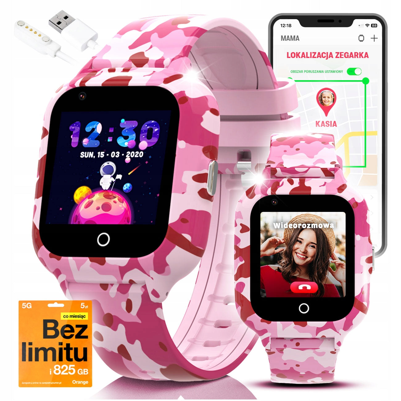 Smartwatch for Children Watch PL GPS Talking Science Game Camera Video Gift