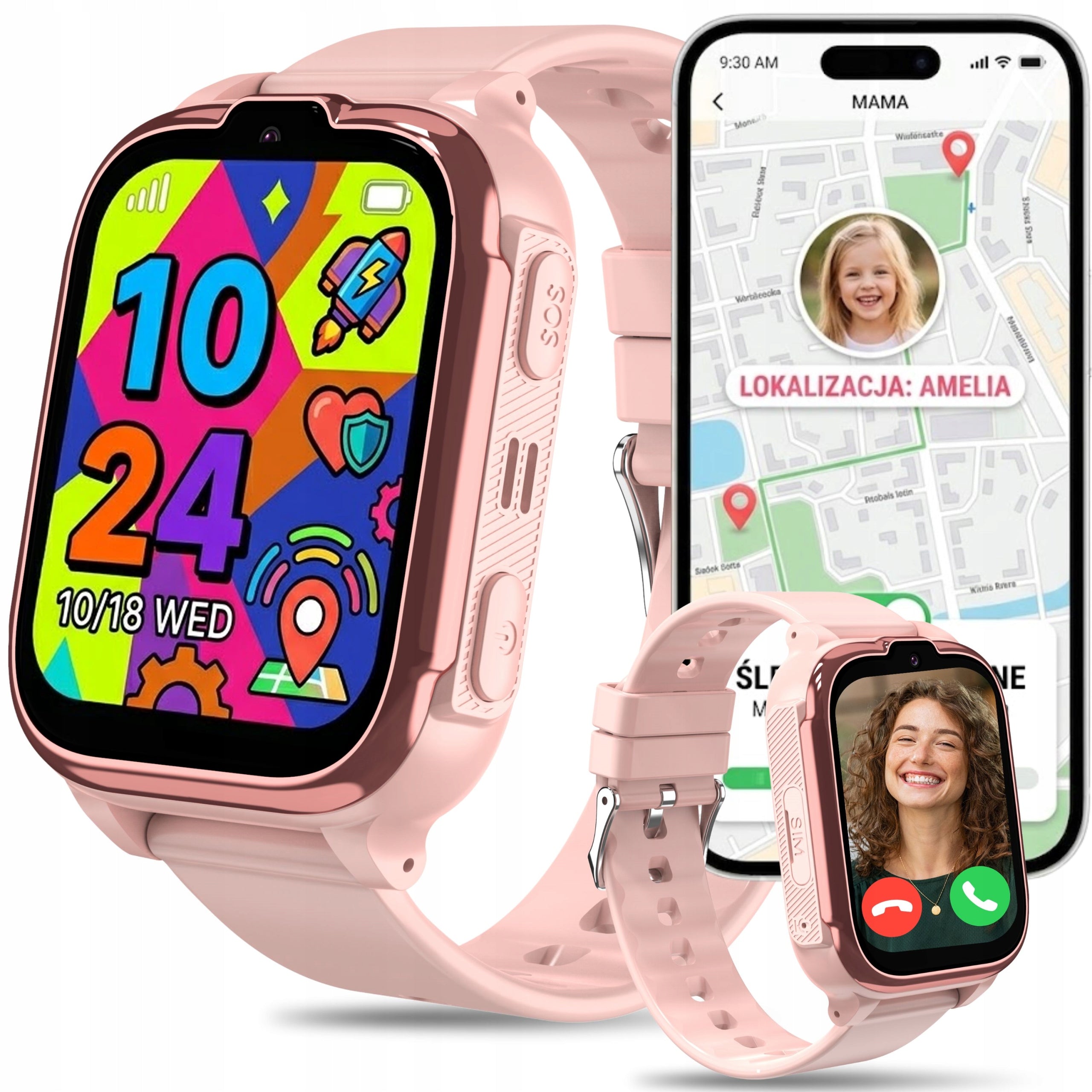 Smartwatch for Girls 4G SIM Locator LBS Video Calls to School Brand Rubicon