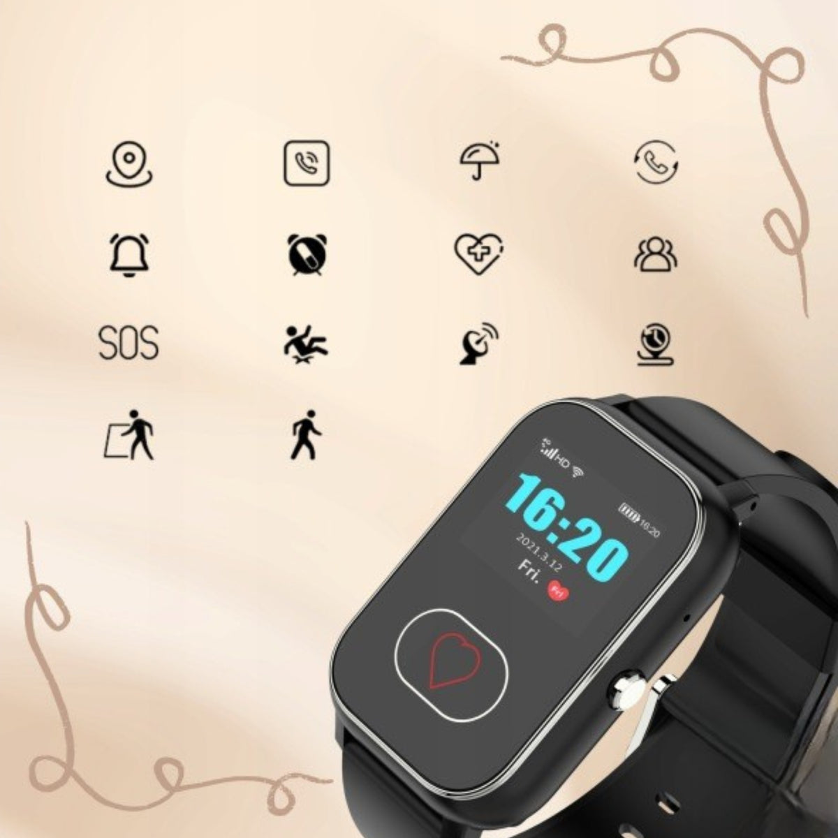 Smartwatch for Senior SOS Function Talk GPS Locator IPX8 Model other