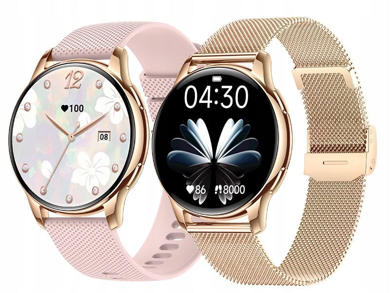 Smartwatch for Women Tracer SMK9 FIORA AMOLED 2 straps included GOLD