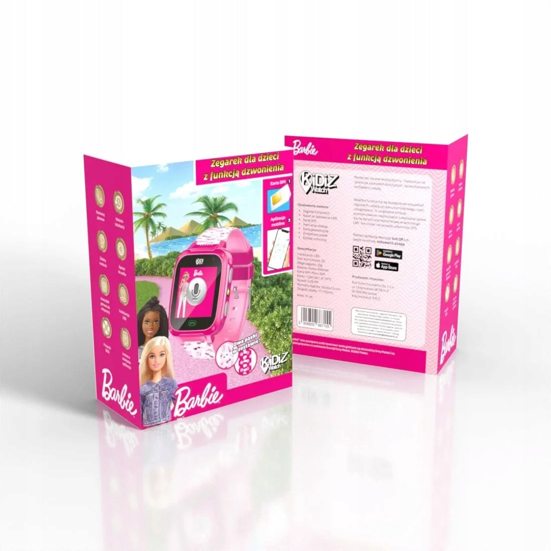 Smartwatch for a child with voice calls KiDiZ Barbie KidiZ Product weight with unit packaging 0.268 kg