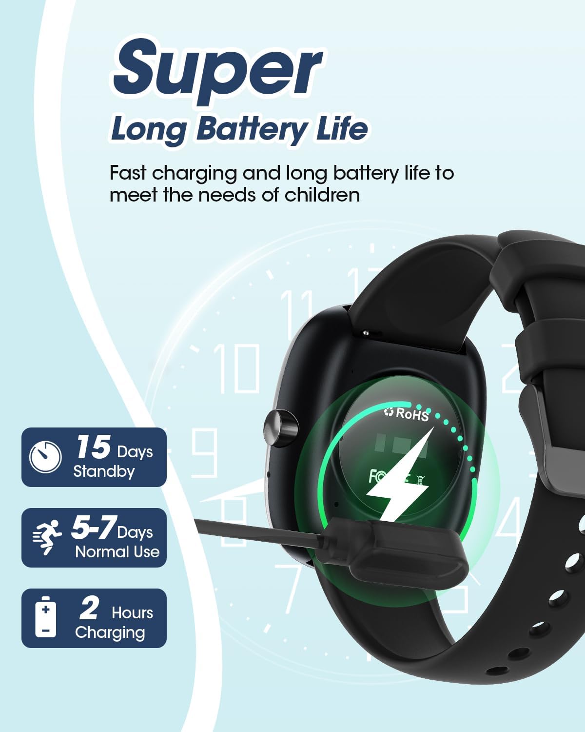 Smartwatch for children 1,5" HD, IP68, 20 sports modes, waterproof Brand no brand
