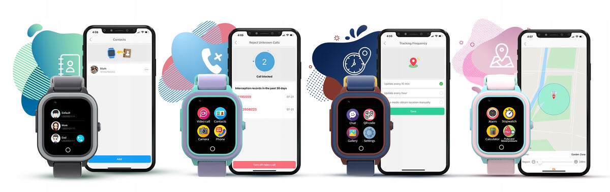 Smartwatch for children Bemi Links 4G/LTE GPS sensors temp disappearance blue Manufacturer code BGSLKIDONN