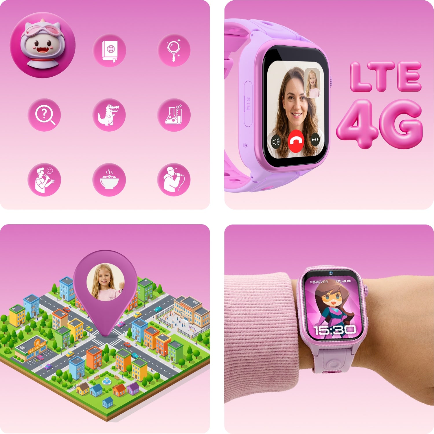 Smartwatch for children SIM card watch with GPS AI 4G+ FREEBIE Brand Forever
