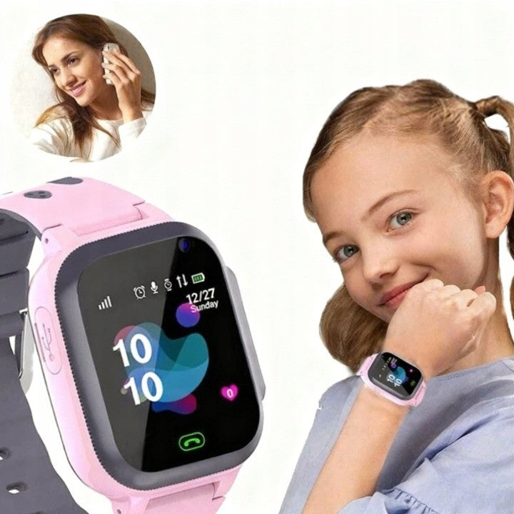 Smartwatch for children, pink, with SOS locator