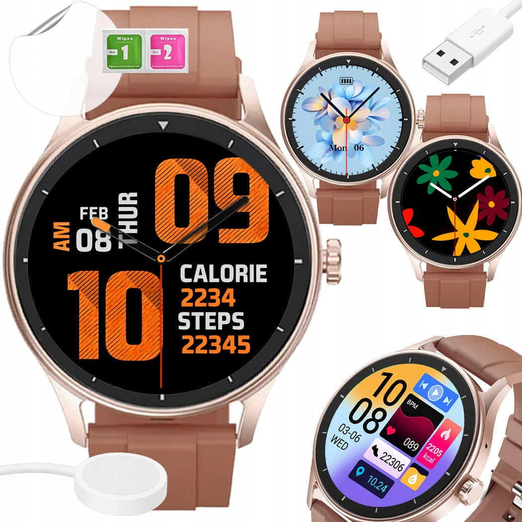 Smartwatch for girls PL menu | ECG pulse steps calories | conversations