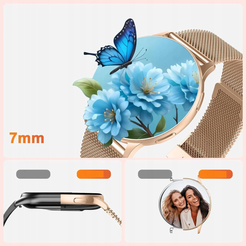 Smartwatch gold 300 mAh waterproof blood pressure monitor Brand no brand