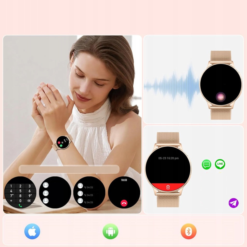 Smartwatch gold 300 mAh waterproof blood pressure monitor Manufacturer code TF30