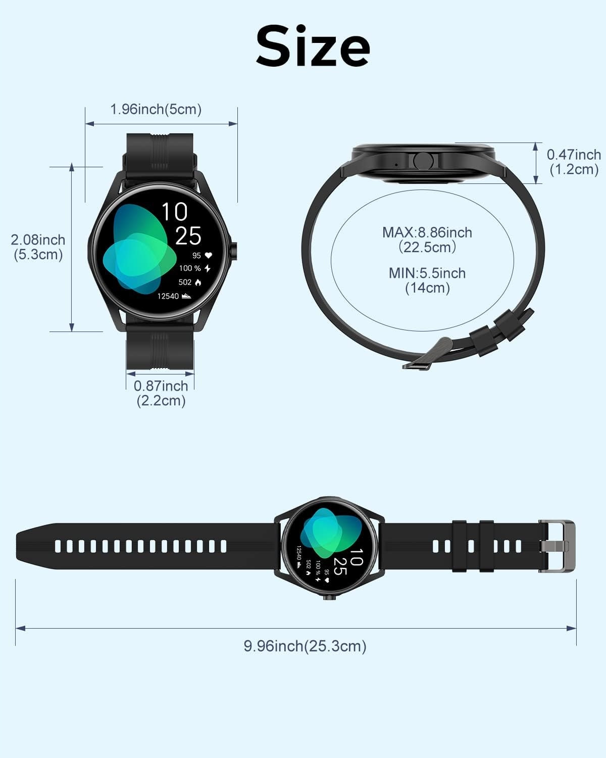 Smartwatch huakua h2 black bluetooth heart rate measurement health sports watch Brand no brand
