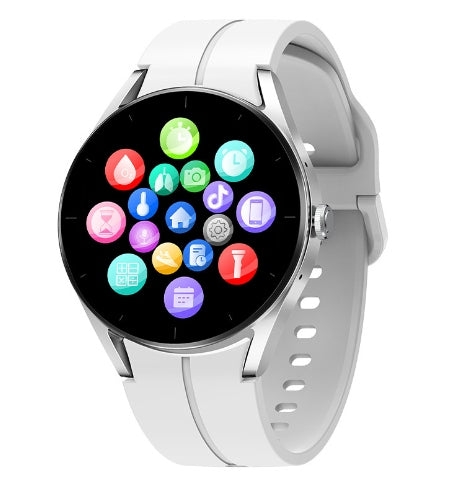 Smartwatch iSEN KS05 Silver cu Bratara Alba, 1.32"