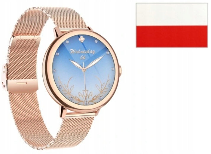 Smartwatch ladies small talk gold + sticker