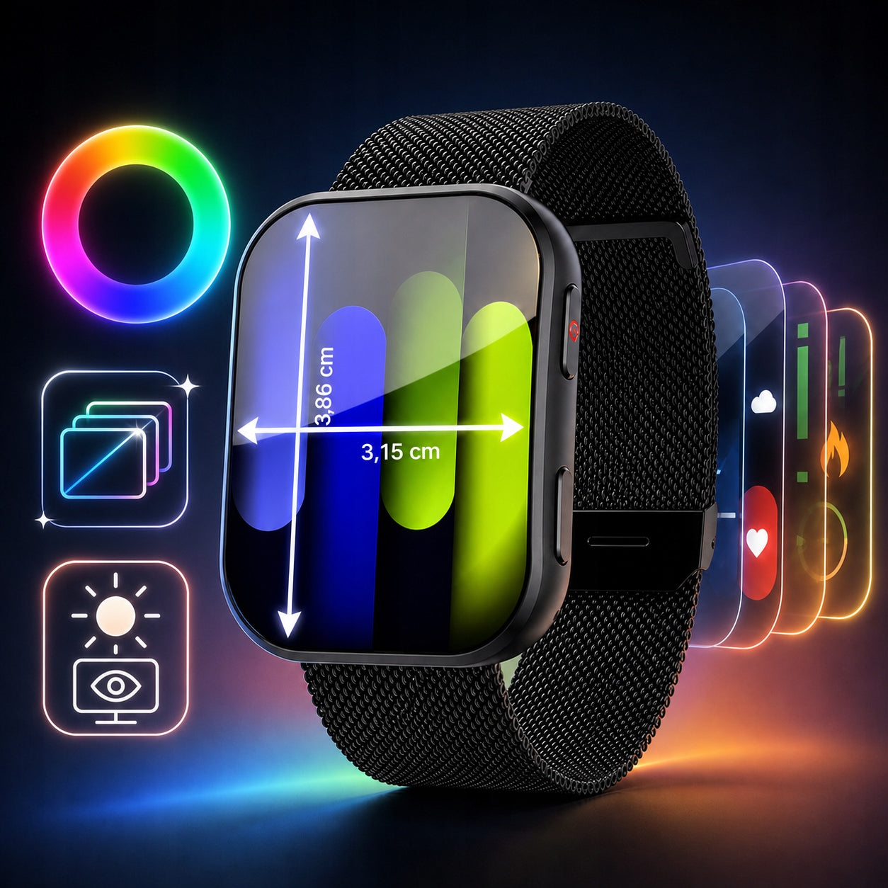 Smartwatch light and thin women's men's large screen Steps Heart Rate PL Manufacturer code Wodoodporny smartwatch damski męski AMOLED