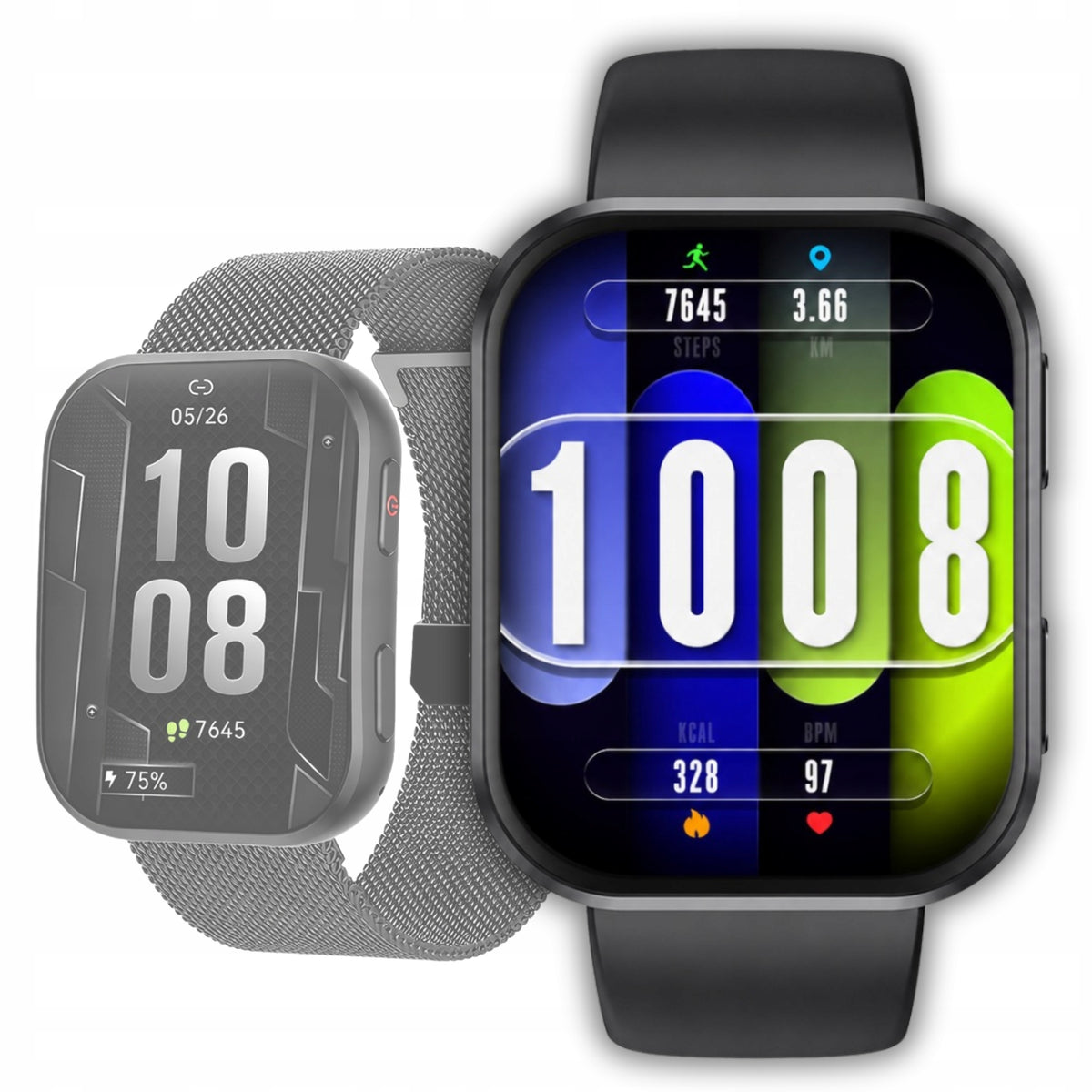 Smartwatch light and thin women's men's large screen Steps Heart Rate PL