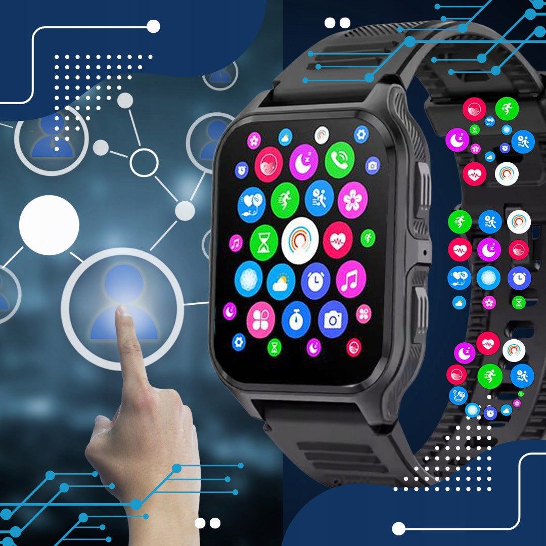 Smartwatch men's menu PL 300 mAh Bluetooth Call!! SMART WATCH PRO + FOLIA Color black