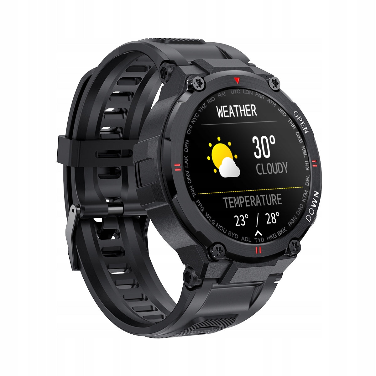Smartwatch men's sports watch message functions GlacierX Faron Black EAN (GTIN) 5907339230540