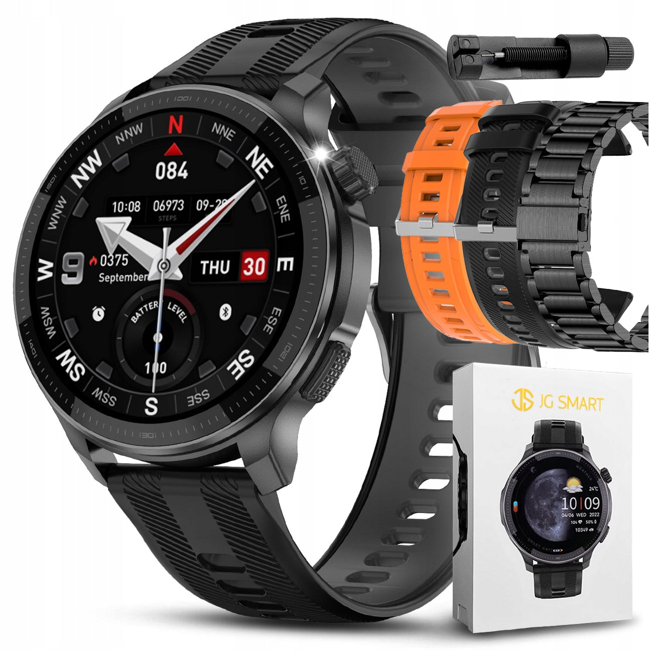 Smartwatch men's watch GPS AMOLED MENU PL WATERPROOF VOICE RECORDER 4GB 3Stripes