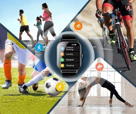 Smartwatch smart watch touch sports heart rate monitor black Brand no brand