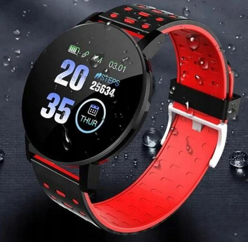 Smartwatch smartband 119s modern elegant everyday black and red Brand no brand