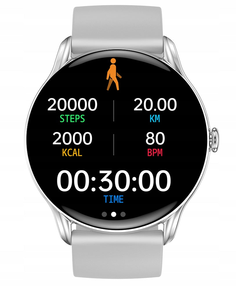 Smartwatch sports watch functions GlacierX Sphere Silver + bracelet EAN (GTIN) 5907339230458