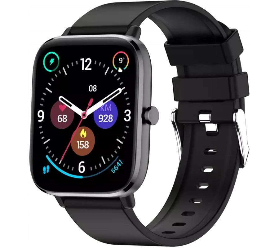 Smartwatch watch Rubicon RNCE79 graphite and black Bluetooth 5.0 strap