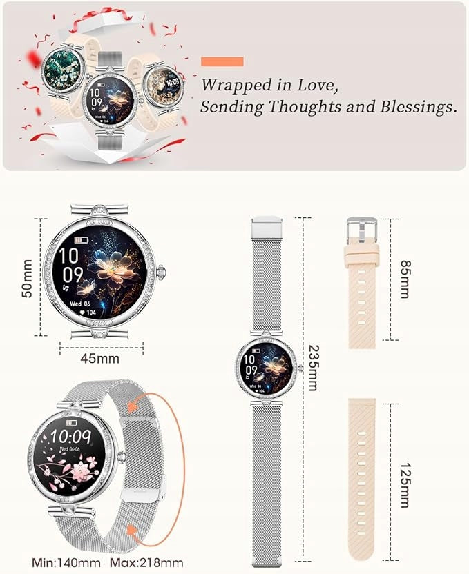 Smartwatch watch sports band women bluetooth connections oxygen measurement Packaging status original