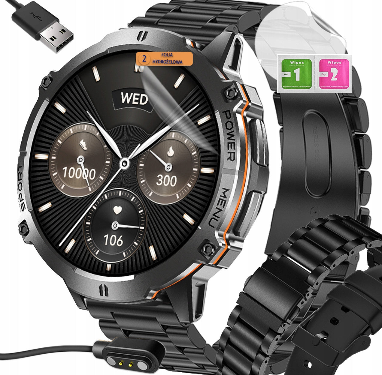 Smartwatch with AI AMOLED Compass Battery 100 Days Waterproof Design