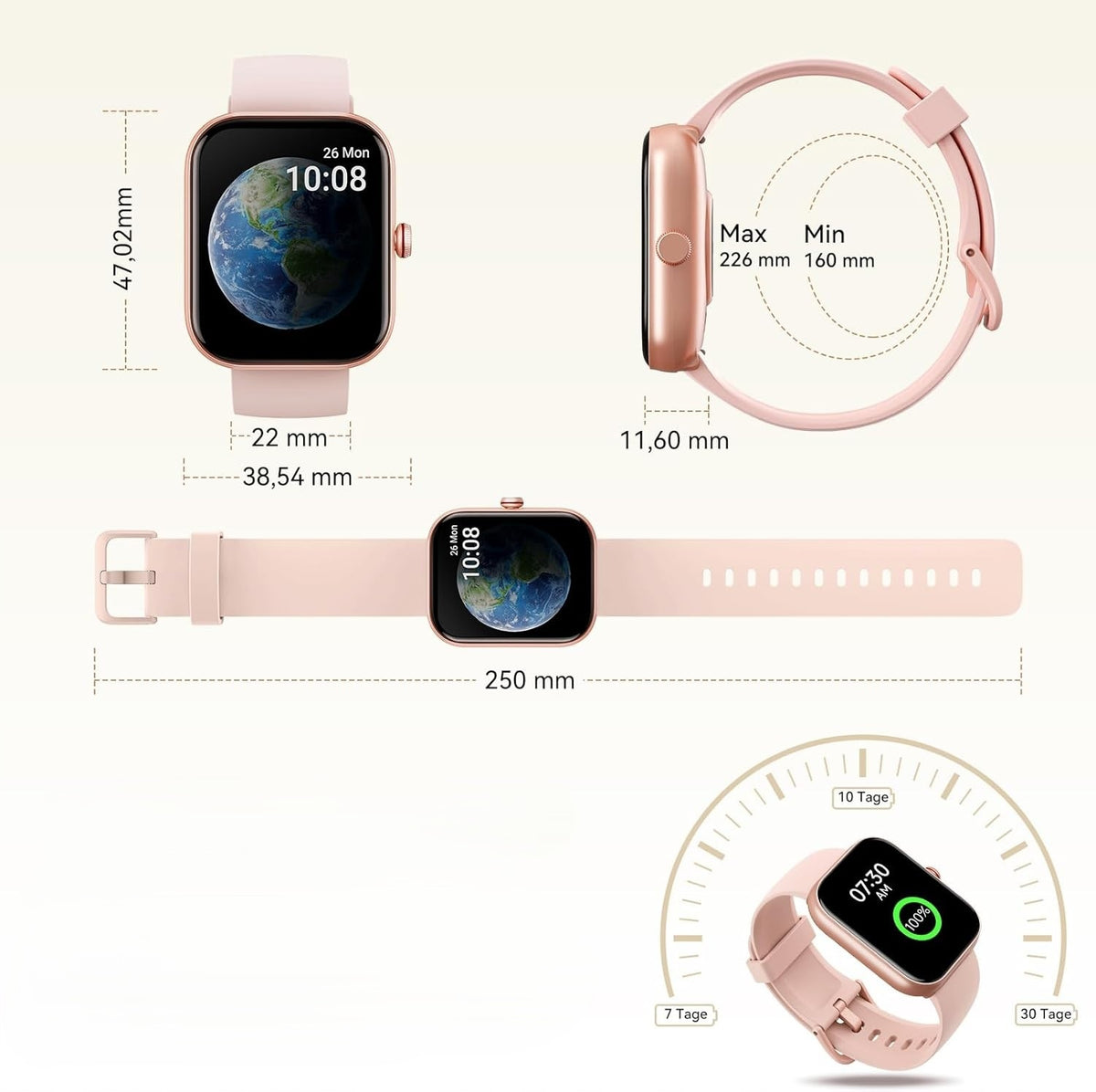 Smartwatch with Alexa FITPOLO IDW20 PINK Packaging status original