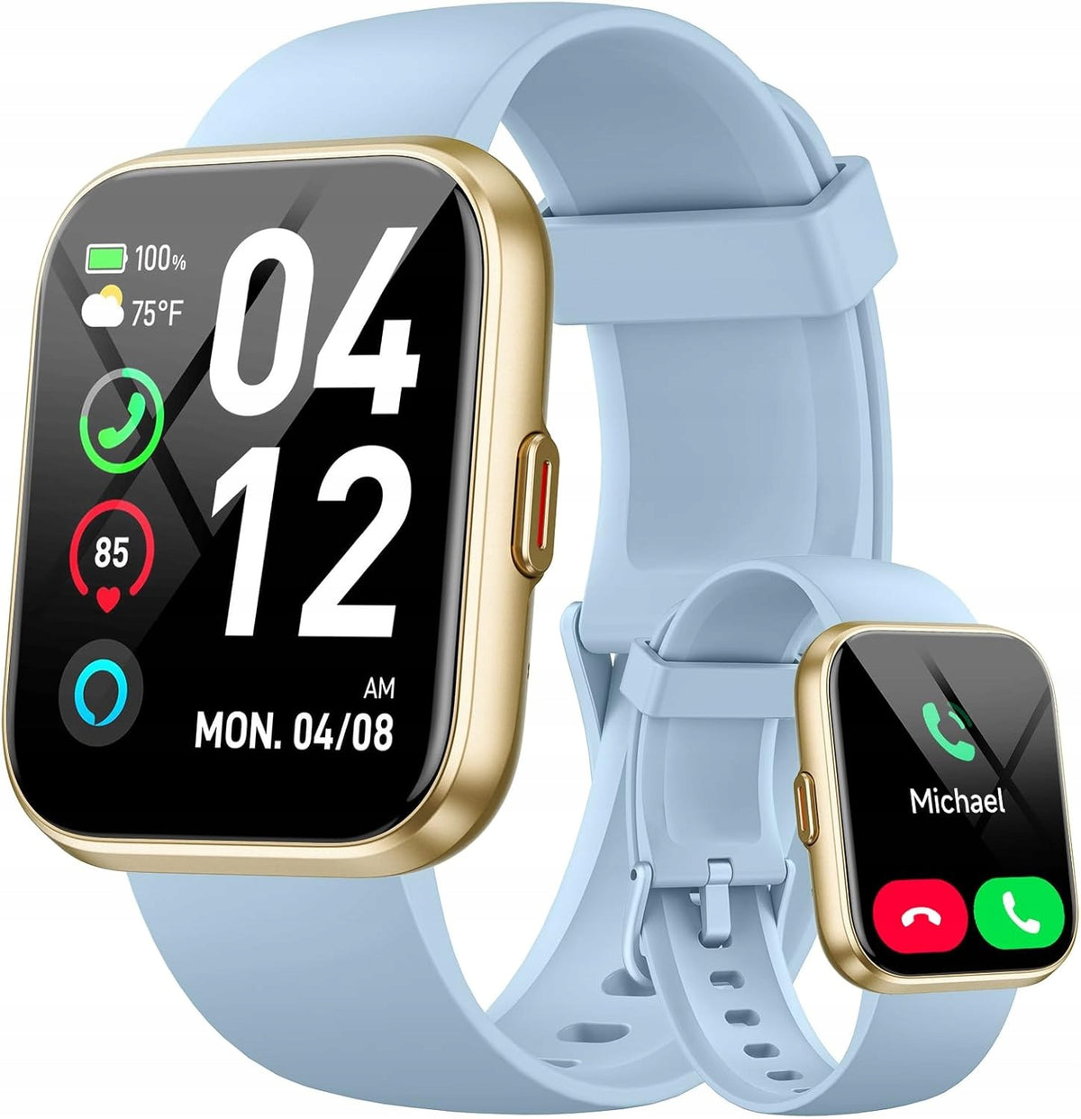 Smartwatch with Bluetooth 1,8 inch IP68 call function SpO2 SMS heart rate monitor