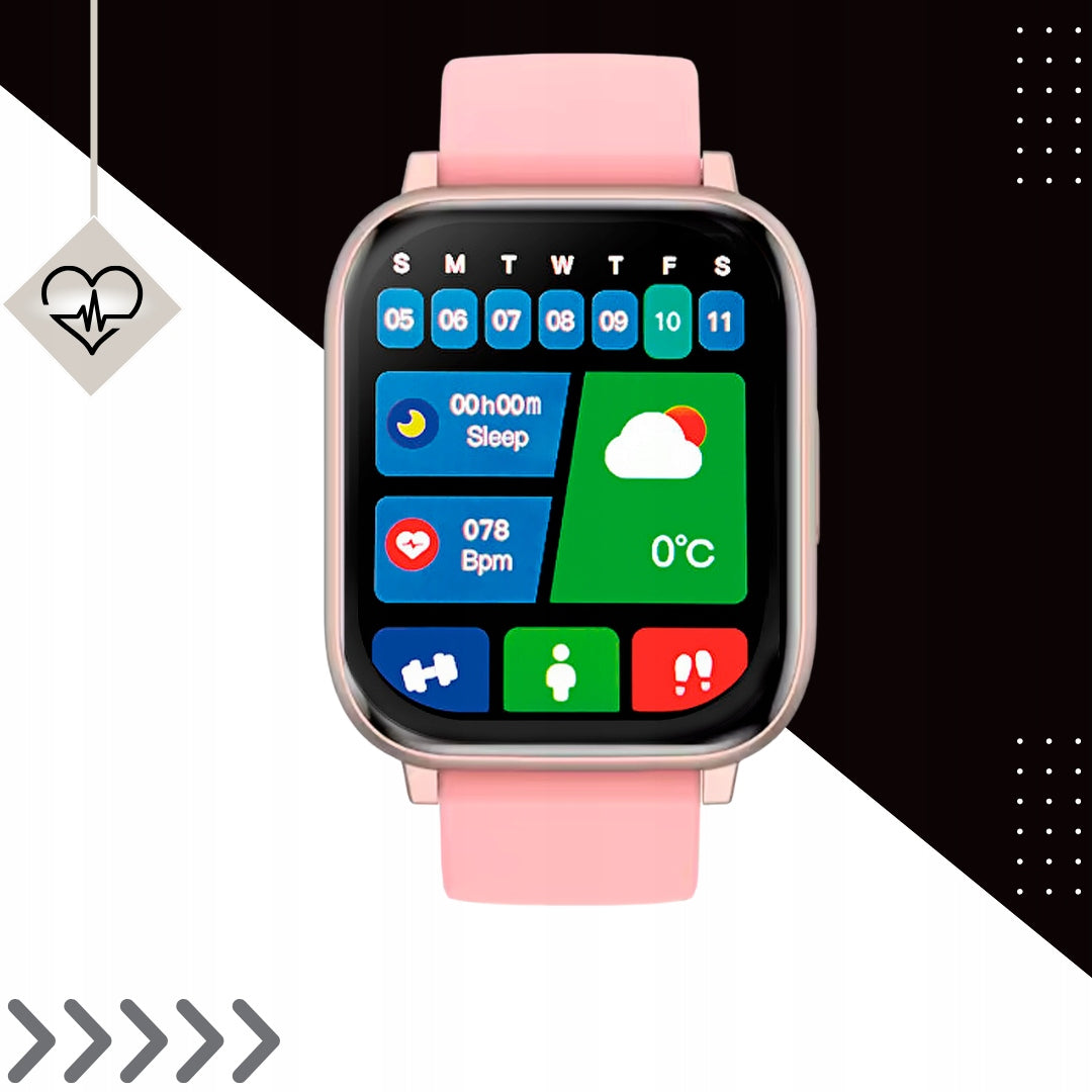 Smartwatch with Bluetooth Talks - Heart Rate Monitor, Sport, Polish Menu, Watch Color pink