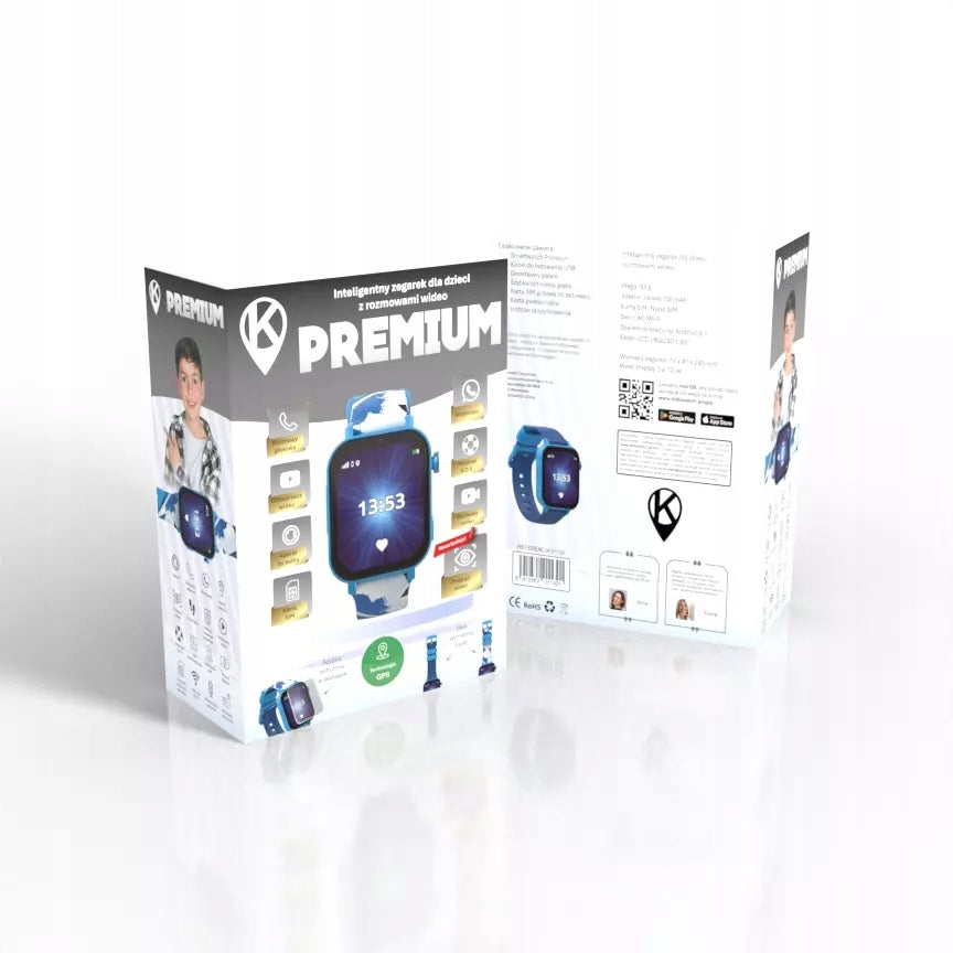 Smartwatch with GPS location function and KiDiZ Premium connections blue