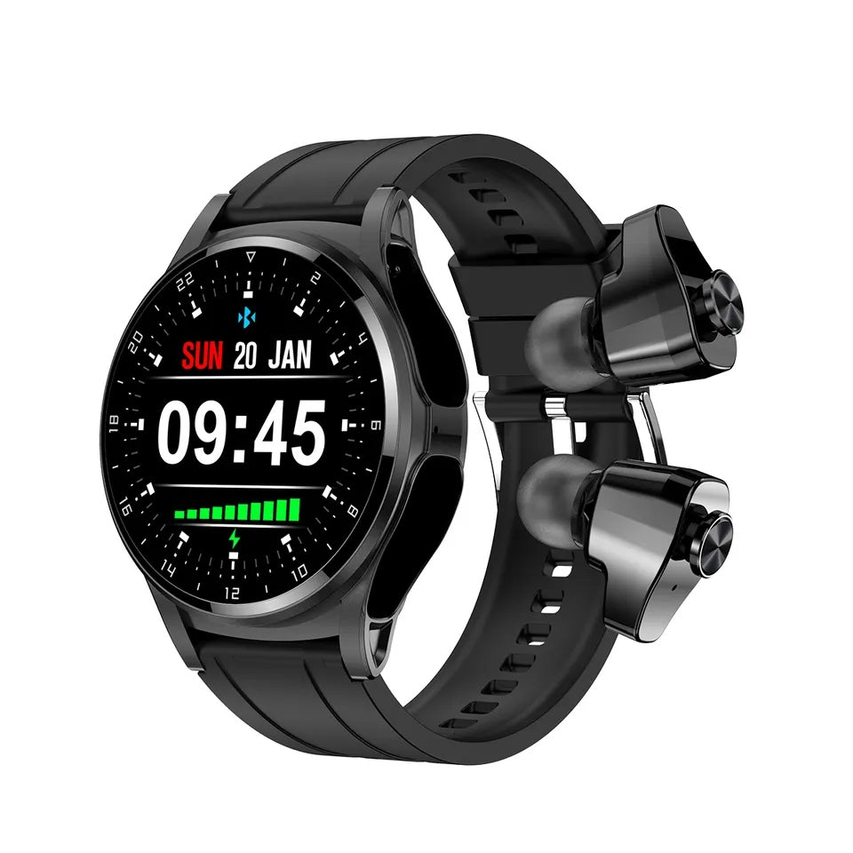 Smartwatch with built-in Bluetooth headphones, GT66 TWS waterproof