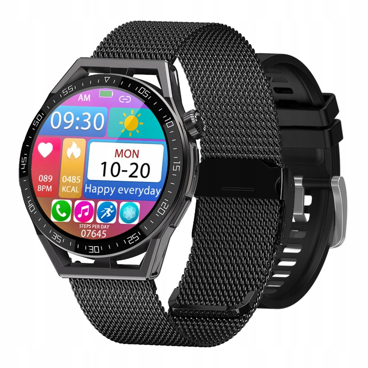 Smartwatch with talk function Pressure Sport Oxygen Rubicon SMARUB152 black Color black