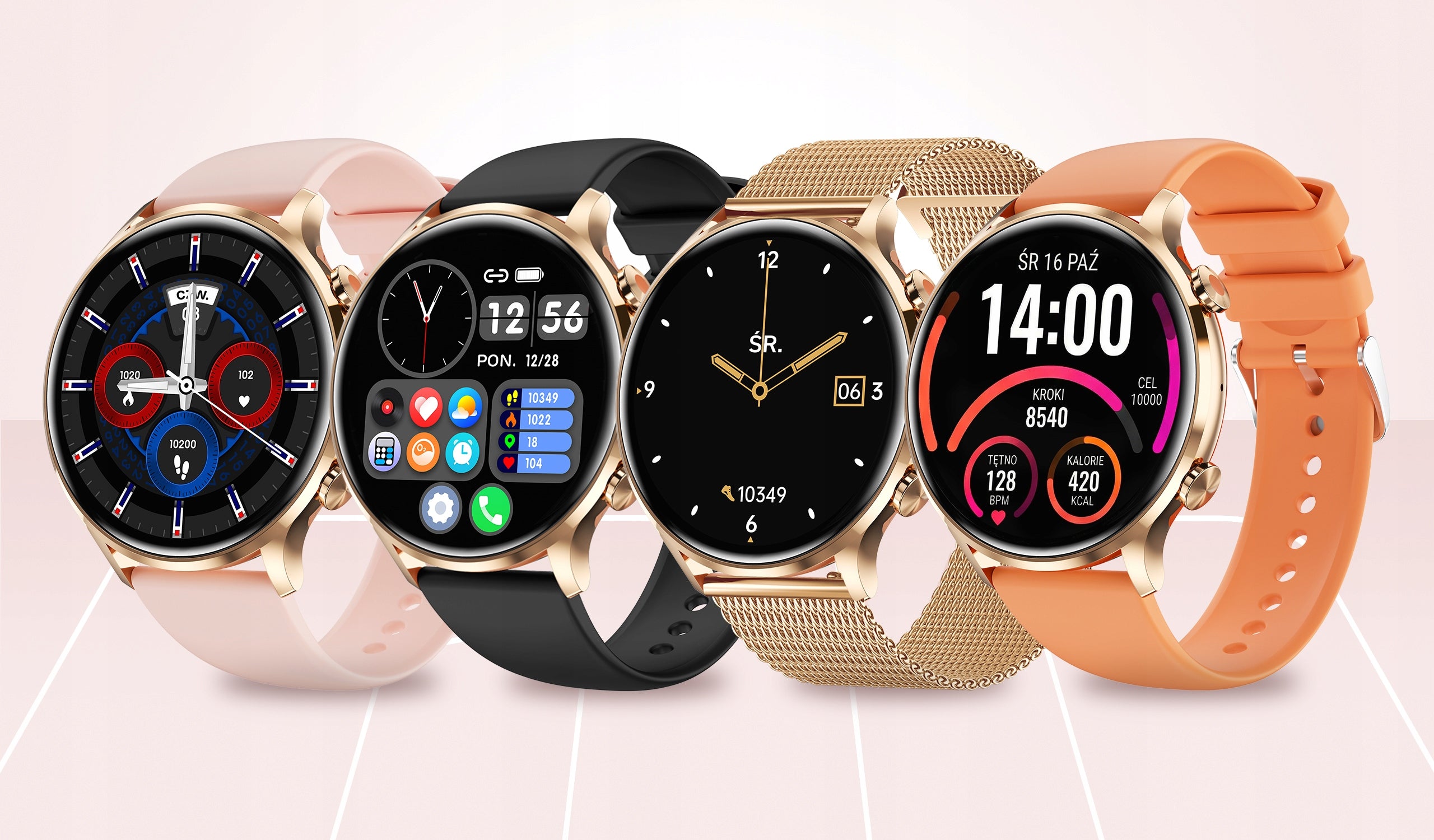 Smartwatch women's watch talk pressure waterproof 4 stripes menu PL Packaging status original
