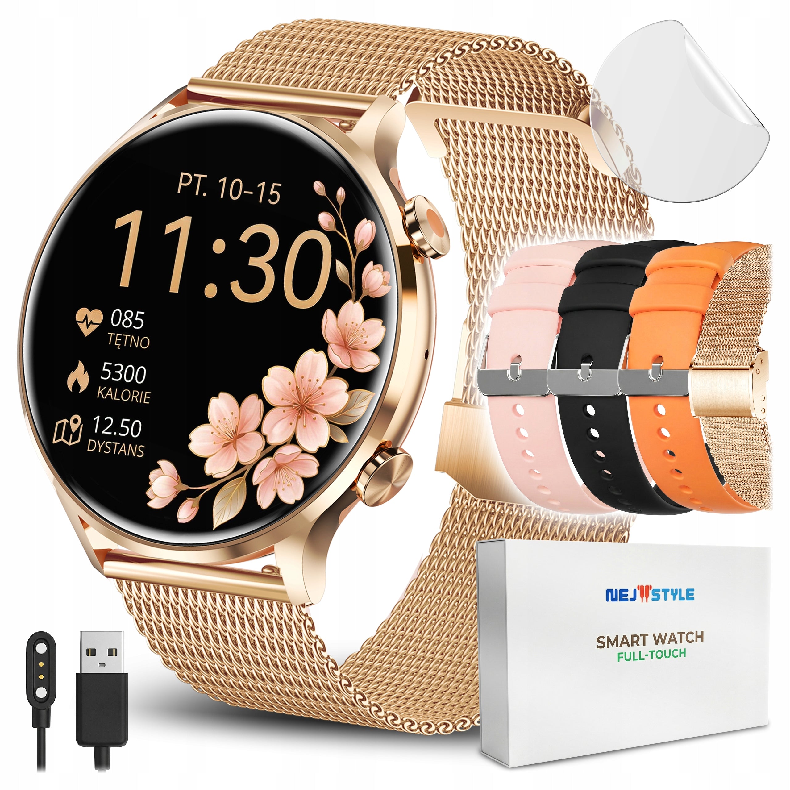 Smartwatch women's watch talk pressure waterproof 4 stripes menu PL