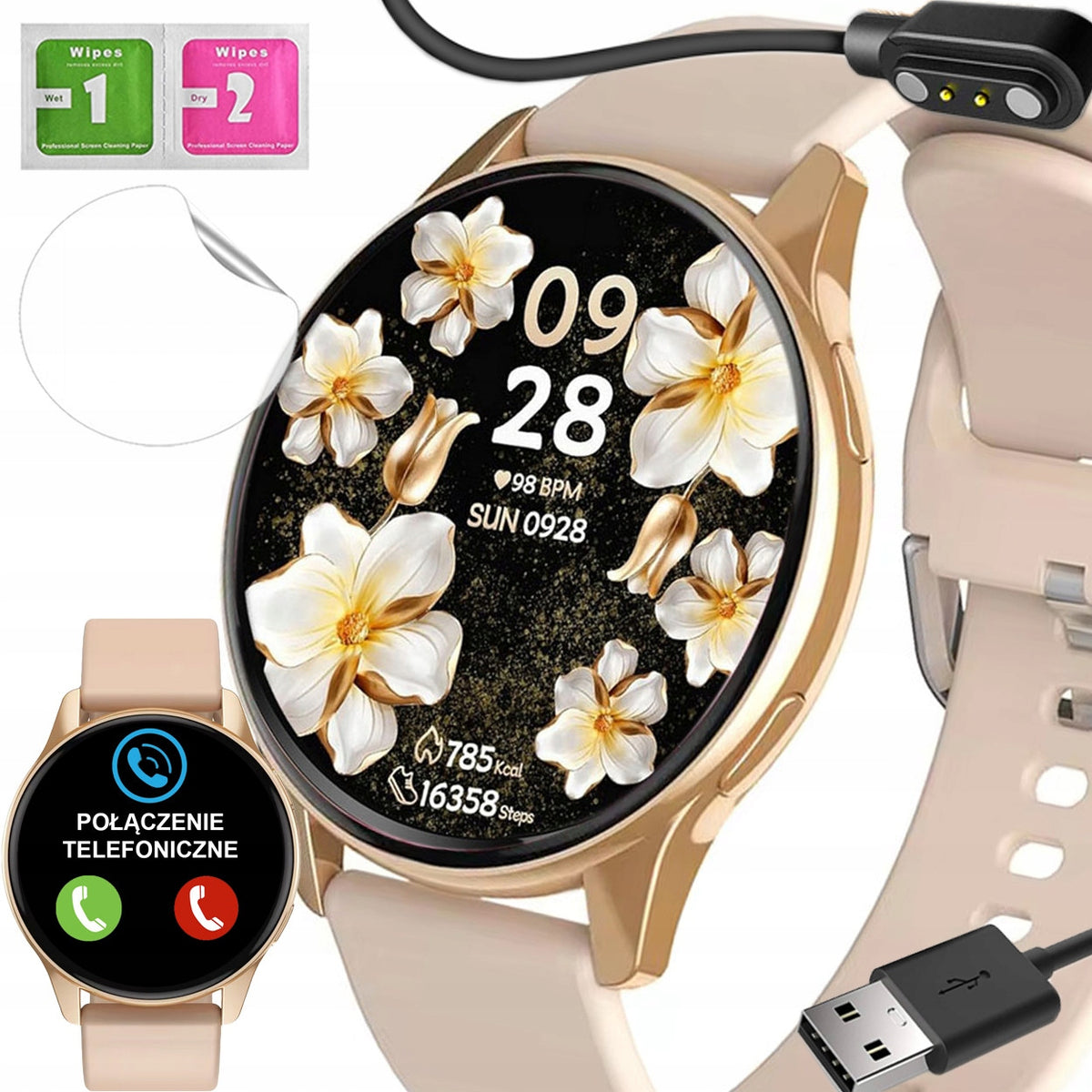 Smartwatch women's watch talk sms kcal pusometr Bluetooth Call WATCHSm