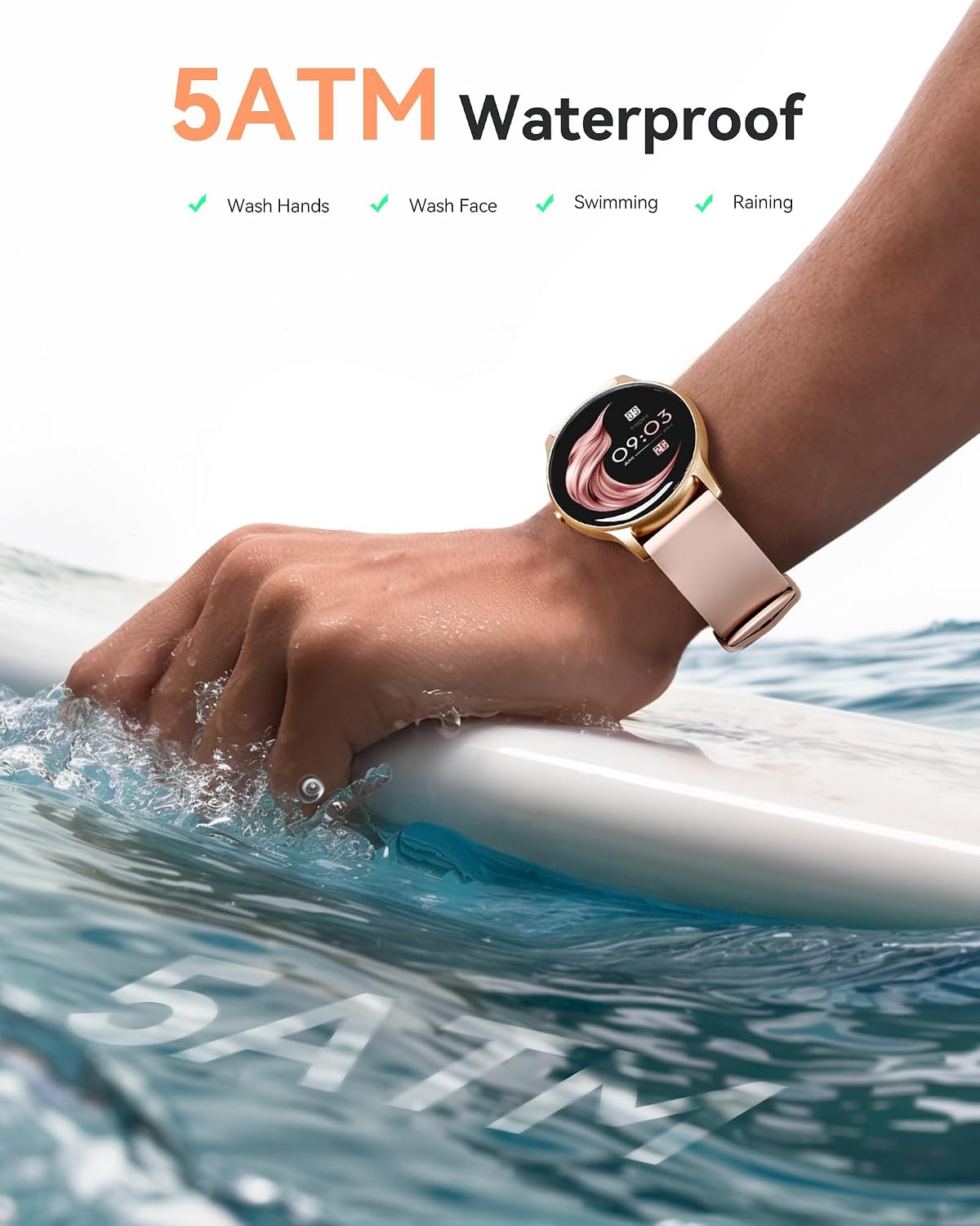 Smartwatch women's watch waterproof 5ATM sports rose gold 33mm Manufacturer code B0C9TSSMRR