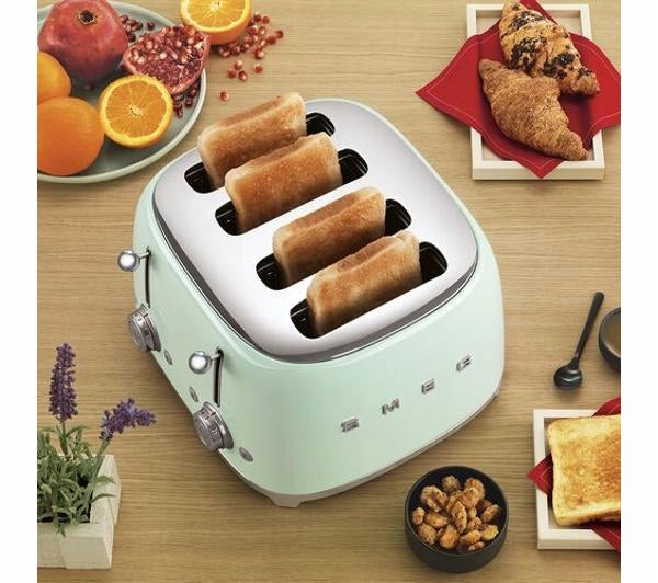 Smeg Toaster for 4 slices Pastel green TSF03PGEU Dominant color green