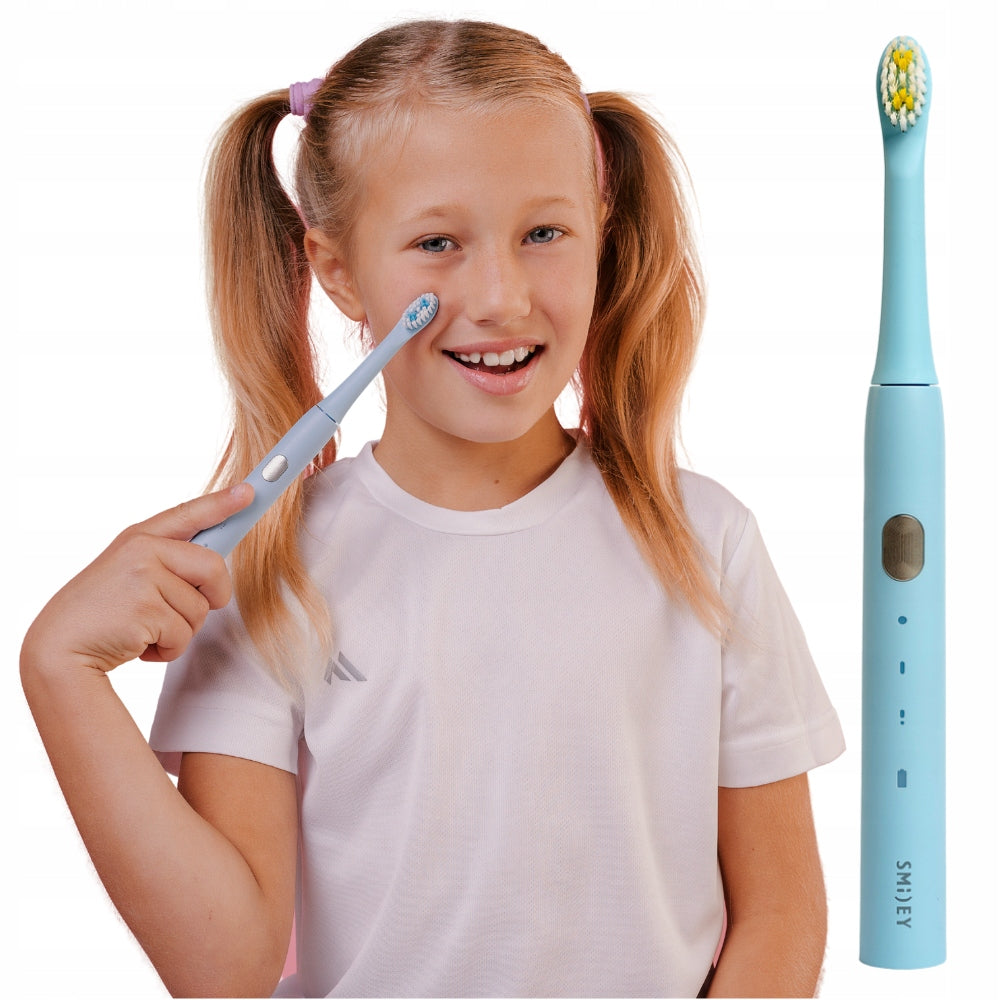 Smiley Light Blue Sonic Electric Toothbrush for Children