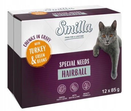 Smilla HAIRBALL 12x85g Turkey with vegetables pieces in sauce