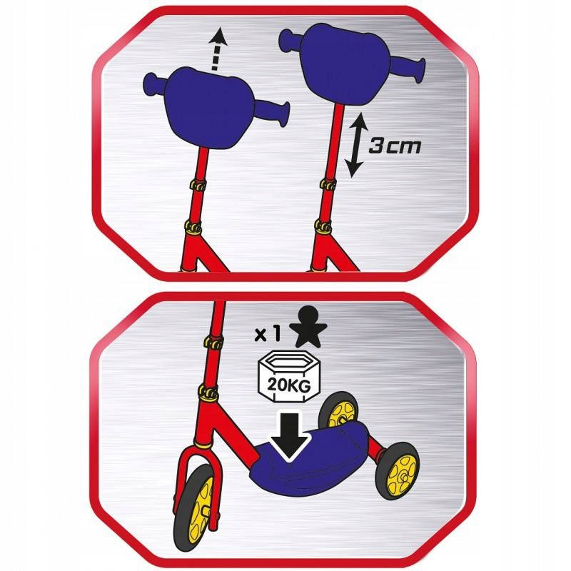 Smoby Tricycle scooter Cars 501141 Color white black red blue