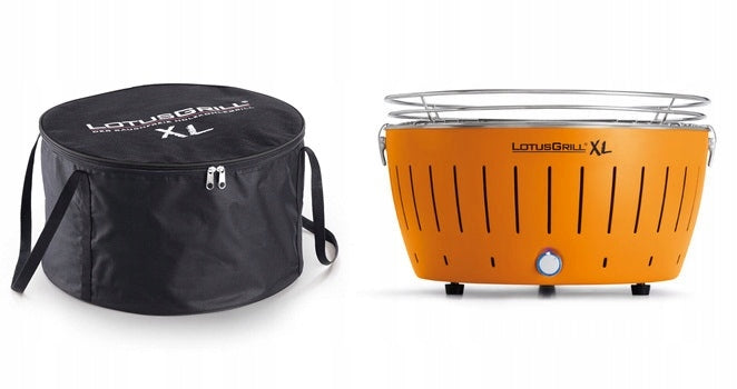 Smokeless Garden Charcoal Grill LotusGrill XL + Mobile Protective Bag Packaging status original