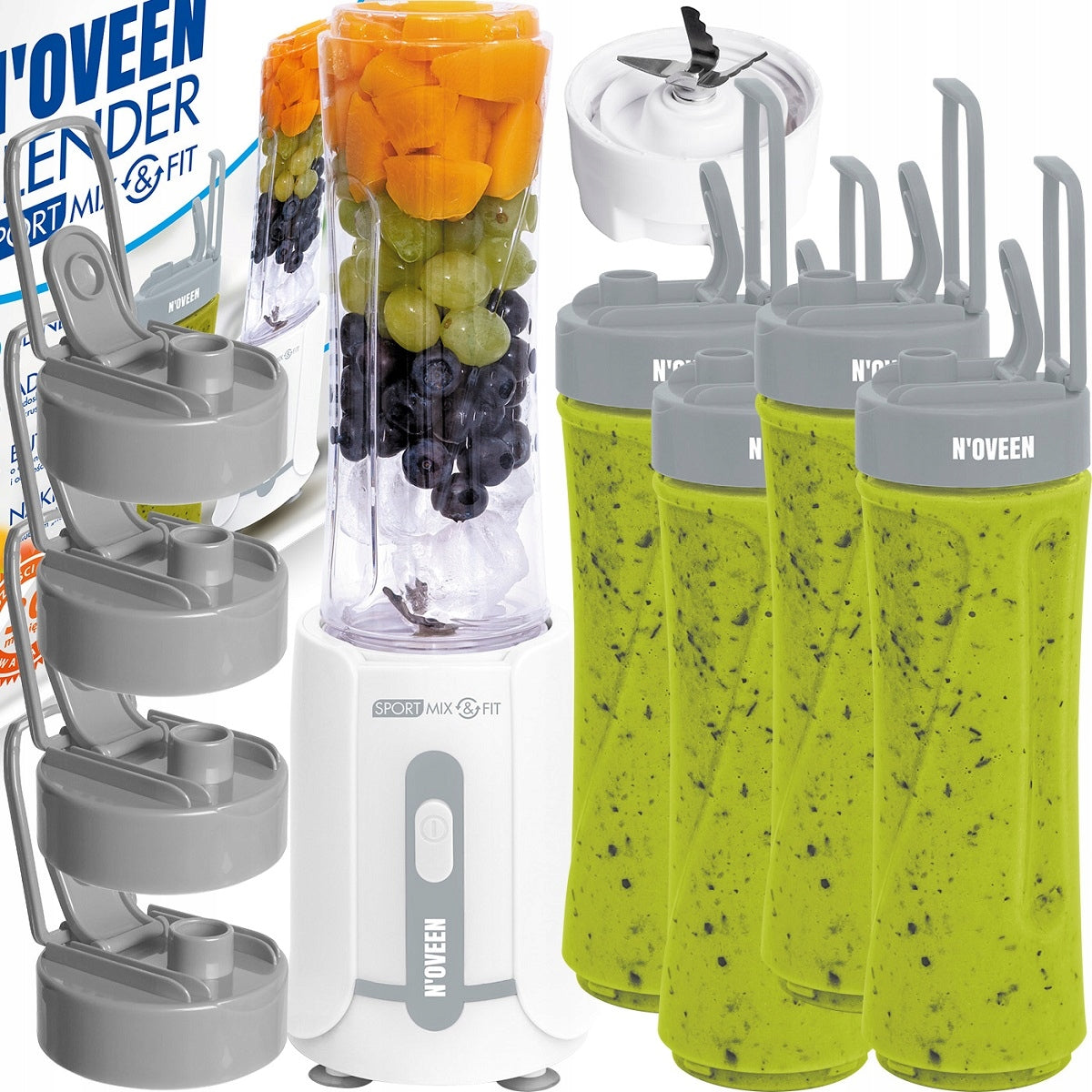 Smoothie Blender Cocktail Portable Sports STRONG Crushes Ice 4 Bottles