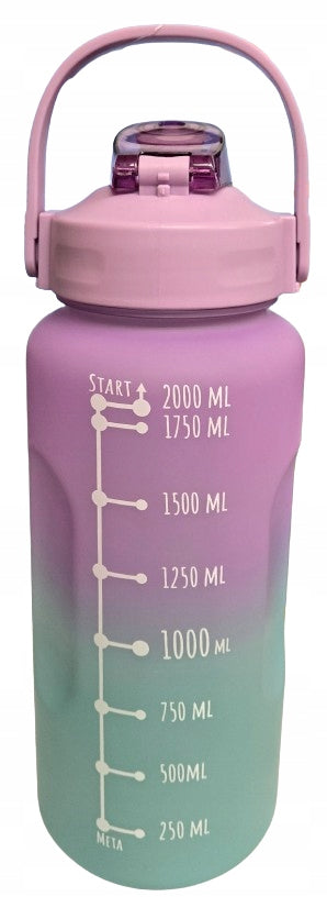 Smukee XXL Motivational Water Bottle 2 l Ombre