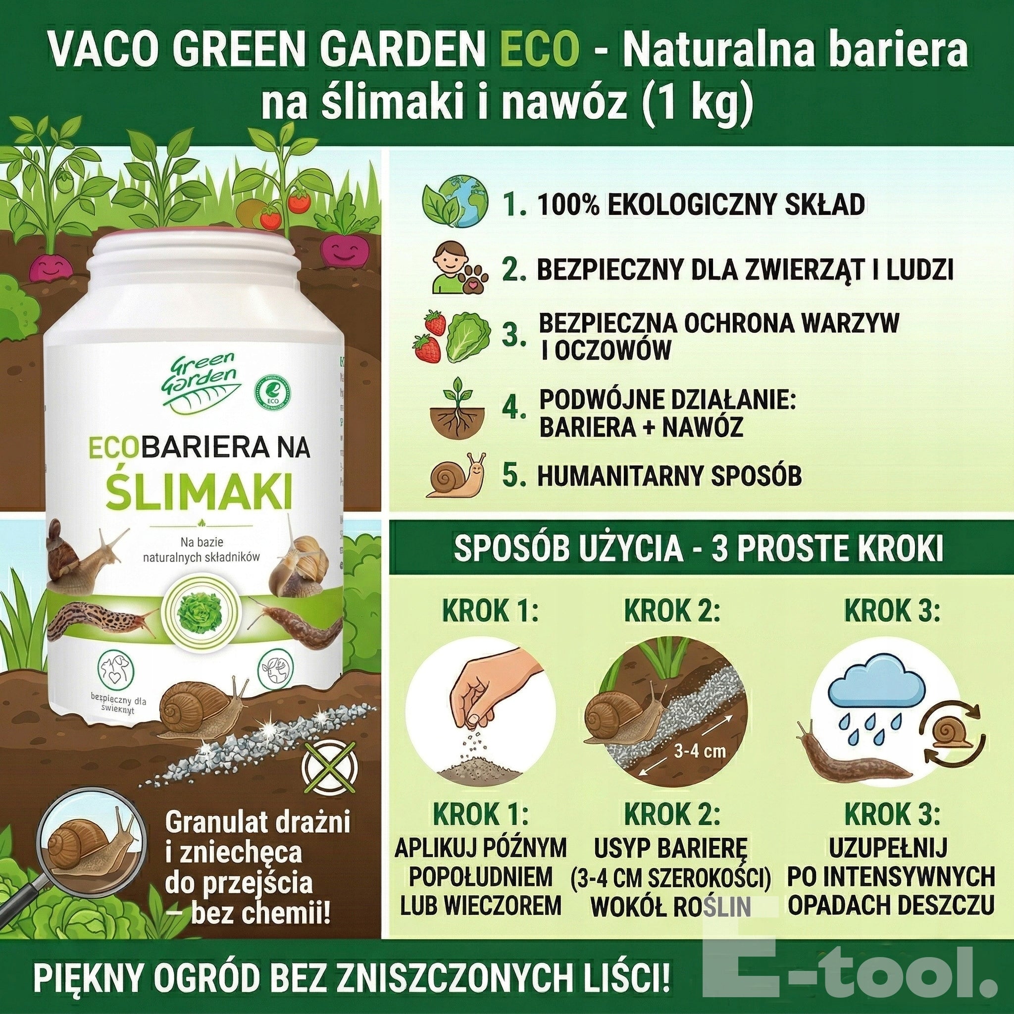 Snail Granules Organic Natural Effective Barrier 1 kg VACO Packaging status original